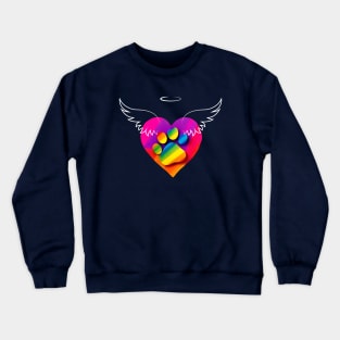 Heart Paw Print memorial for loss of dog Crewneck Sweatshirt